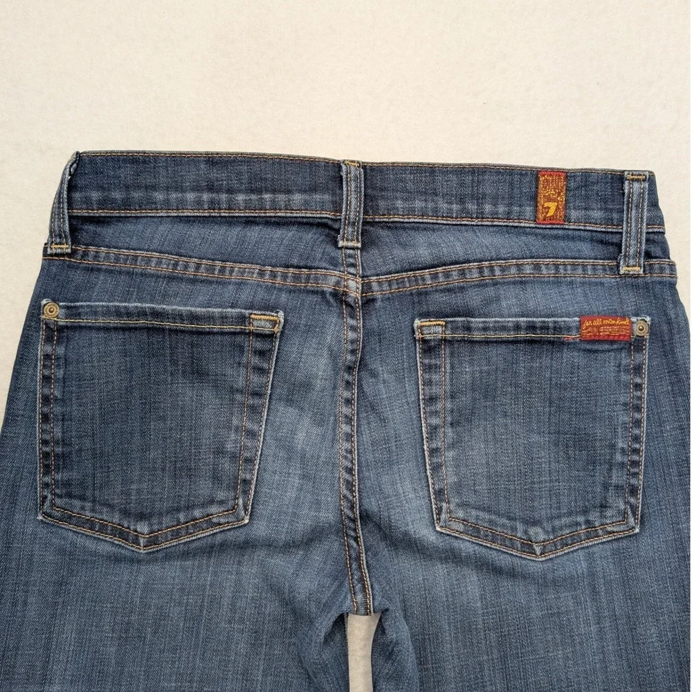 7 For All Mankind The Slim Cigarette Jeans Womens 27 Dark Wash Blue Excellent - Picture 4 of 15